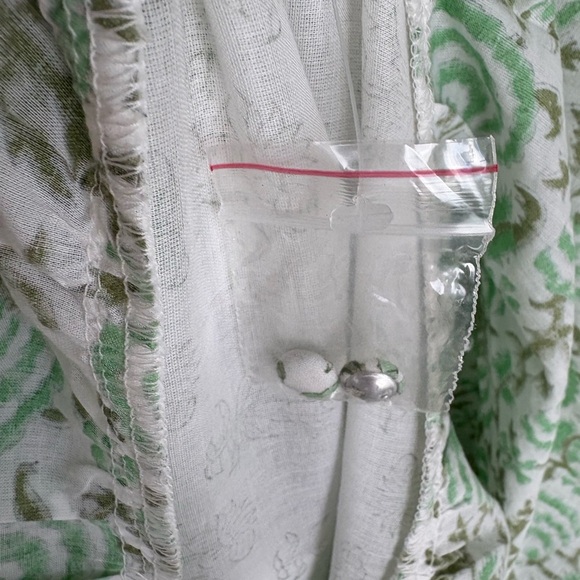 Sue Sartor Ibiza Triple Tier Hostess Maxi Dress Basil/Cardamom Size Large - Picture 12 of 12